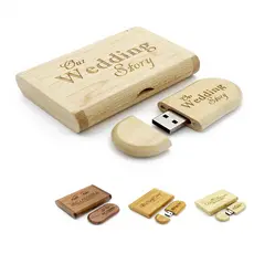Kit 5 Pen Drives Com Gravação a Laser Profissional 8 gb Usb 2.0 Para Fotógrafos Casamento Logomarca Empresa