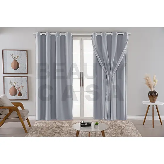 Cortina Blackout Com Tecido voil liso 4,20m x 2,50m blackout 100% Voil Liso