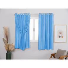 Cortina Com Blackout 2,80m x 1,80m PVC c/ Tecido Voil Xadrez Varias Cores Janela Quarto Sala