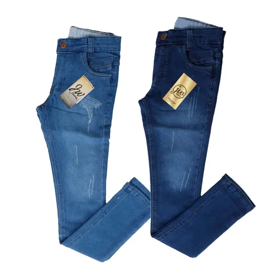 Kit 2 calças Jeans masculina infanto juvenil 2 ao 16 menino