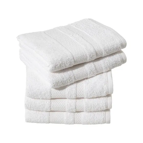 Kit Com 05 toalhas De Rosto - Branca - Padrão Hotel Spa Pousada - Macias - Luxo - Super Grossas
