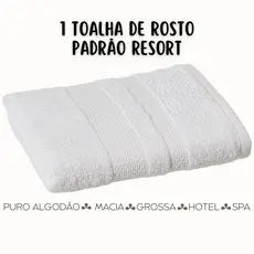 Toalha de Rosto - Branca - Padrão Hotel - 500g/m² - Macia - Alta Absorção