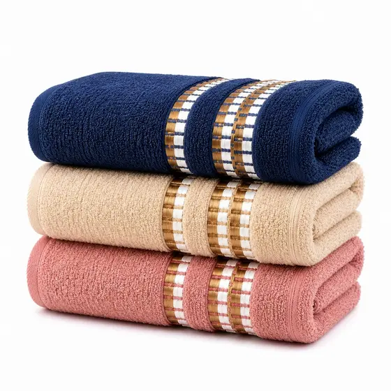 kit 03 Toalha de Banho modelo dallas 100% Algodão Absorção Alta laune Haus