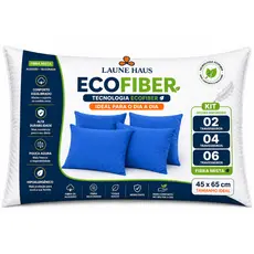 Kit Travesseiro 01-02-04-06 Pçs  EcoFiber Macio 350g Travesseiros Laune Haus