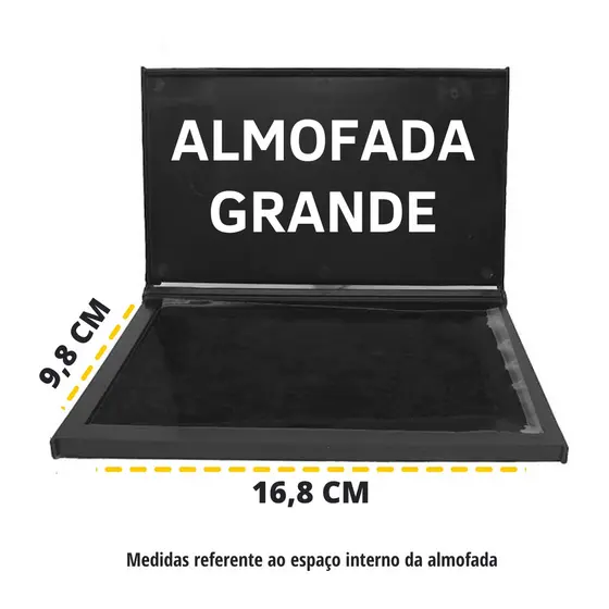 Almofada de Carimbo Grande N4 Preta 16,8 x 9,8cm