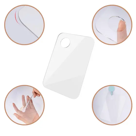 Placa Para Misturar Maquiagem Base Coretivo Acrílico Profissional