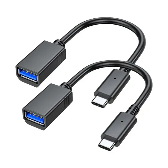 Cabo Otg Adaptador 2 UNI Tipo C Macho P/ USB femêa