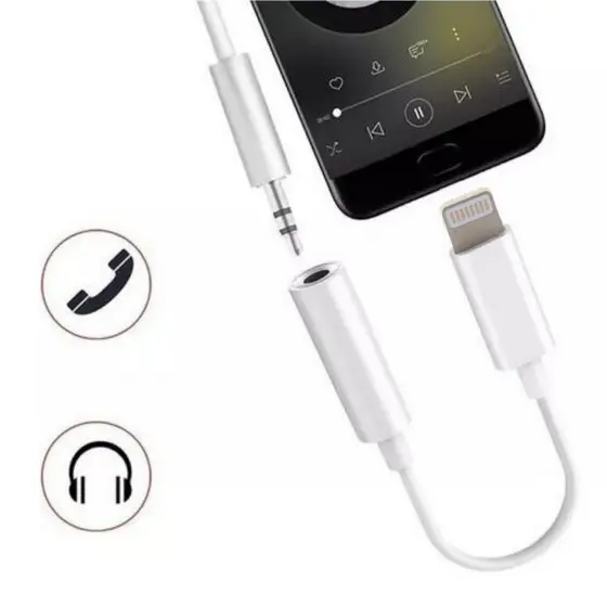 Adaptador Compatível com Lightning Fone de Ouvido P2 Fêmea 1 Un