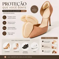Kit Com 2 Palmilhas Protetoras P/ Calcanhar Com Dobra Confortável Protege Pés