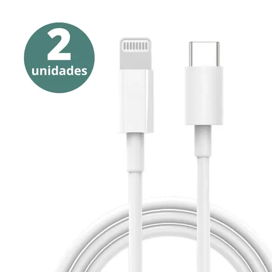 Kit 2 Unidades Carregador Compatível Com Iphone Cabo Usb C Turbo