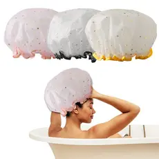 3 Un Touca Para Banho Com Elástico Estampadas Plástico Reutilizável À Prova D'água