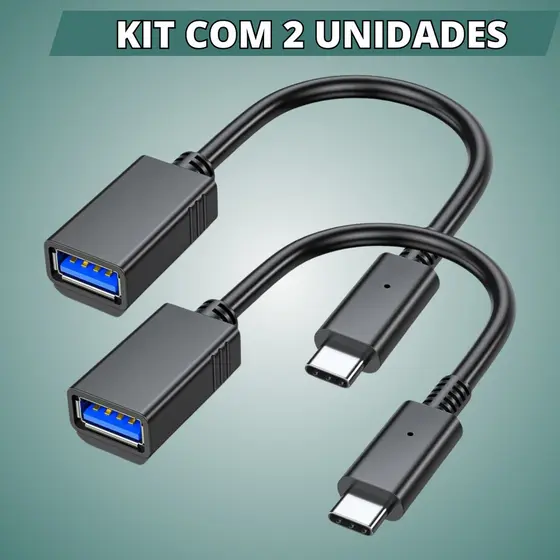 Kit Cabo Adaptador OTG USB Para USB-C 2.0 3.0 Mouse Teclado - Escolha Seu Kit
