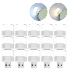 15 Un Mini Luminária USB LED Cor Fria Ou Quente Leitura Noturna Notebook Powerbank