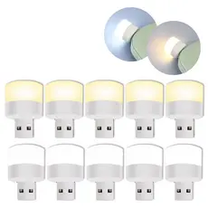 10 Un Mini Luminária USB LED Cor Fria Ou Quente Leitura Noturna Notebook Powerbank