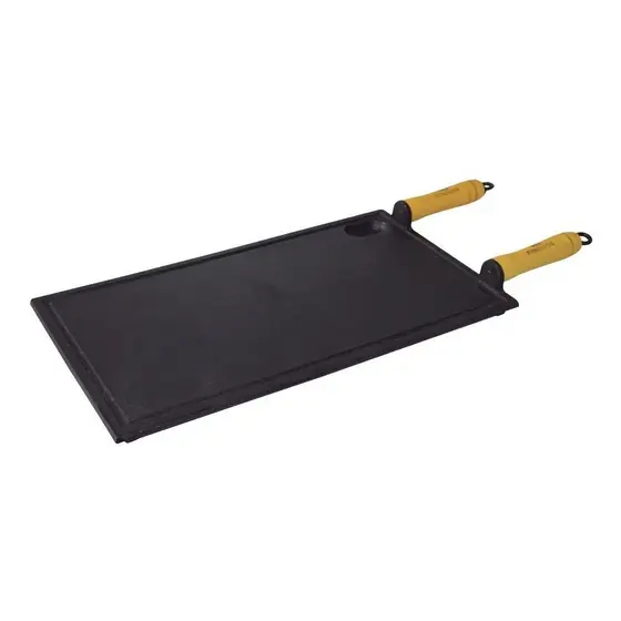 Chapa Churrasqueira Ferro Fundido 25x45cm Para Petiscos Carn