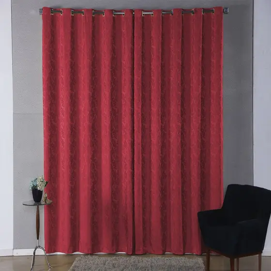 Cortina Jacquard Semi Blackout 6,00 X 2,80 Varias Cores Elegantes Design Elegante