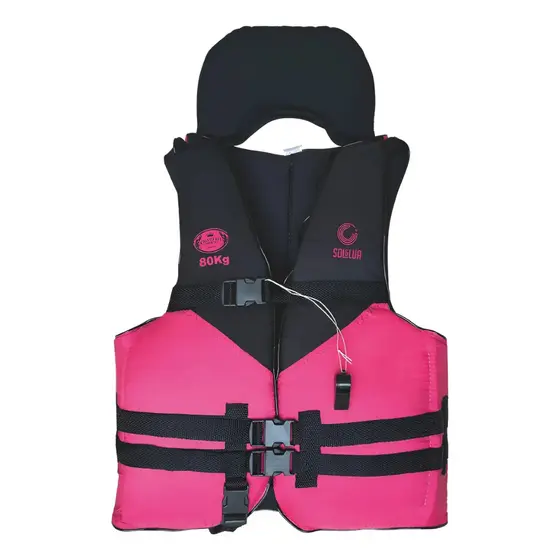 Flutuador Colete Salva Vidas Pesca Caiaque 10 A 150 Kg Preto e Rosa