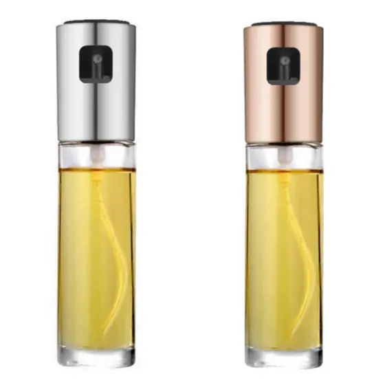 spray Borrifador Pulverizador, kit com 2 unidades, Galheteiro para Azeite ou Vinagre/Óleos em Vidro e Aço inox
