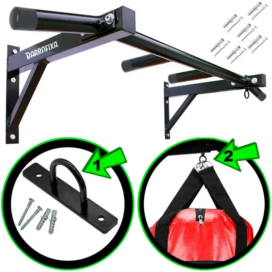 Barra Fixa Parede Musculação Pull-up Pegada Neutra E Aberta