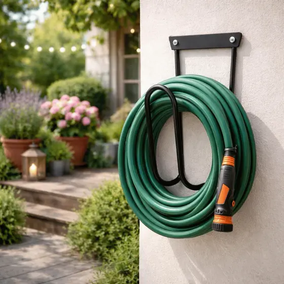 Suporte Para Mangueira Jardim em Aço Reforçado de Parede Organizador Mangueira Fácil Instalação