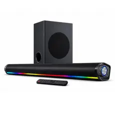 Soundbar Caixa de Som Home Theater Bluetooth Subwoofer 40W Smart TV PC Notebook HDMI Multimídia Graves Potentes RGB 2.1