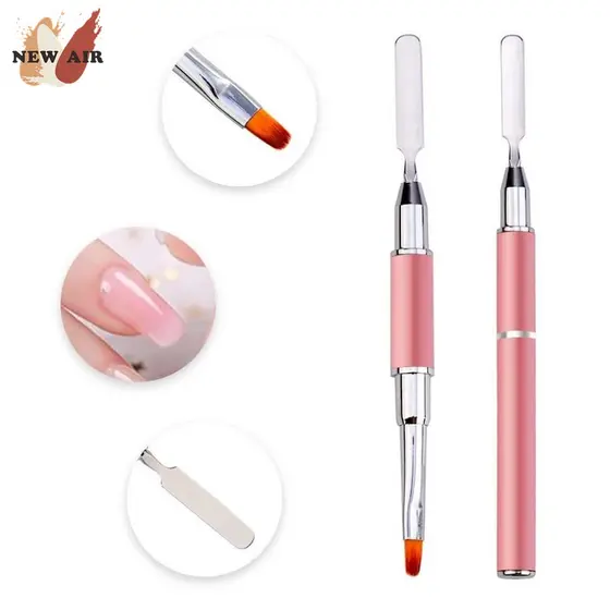 Pincel Polygel 2 Em 1 Espátula Pincel Gel Unhas Porcelana