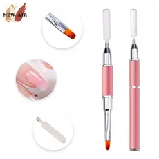 Pincel Polygel 2 Em 1 Espátula Pincel Gel Unhas Porcelana