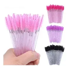 Kit Escovinha Descartável para Cílios e Sobrancelhas com Glitter