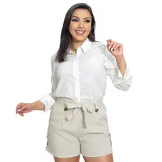 Shorts Linho Social Laço Bermuda Alfaiataria Com Elastico Modelo Luxo