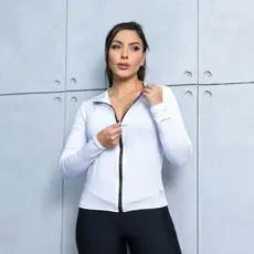Casaquinho Casaco Fit Proteção Solar Treino Academia Ziper Slim Blusa Termica