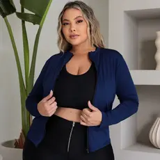 Casaco Feminino Leve UV Blusa Proteção Térmica com Zíper Casaquinho Plus Size Esporte Academia