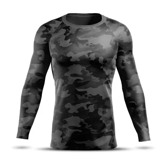 Camisa Térmica Preto Camuflado Segunda Pele Proteção Solar Uv Ciclismo Esportes Ótima Qualidade