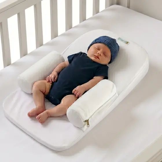 Travesseiro bebê anti-refluxo com rolinhos rampa recém-nascido algodão.Evita o sufocamento do bebê!
