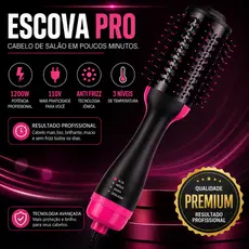 Escova Secadora Cabelo Profissional Potente 1300W Secagem Rapida Modelagem Facil Leve