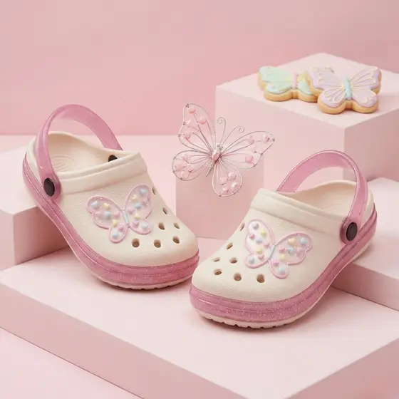 Sandália Feminina Infantil Antiderrapante Babuche Arco Iris Macia e Leve