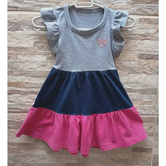 V|estido Infantil Três Marias Kappes  Tamanho 3 a 6 Meses - Vestido Bebê Três Marias