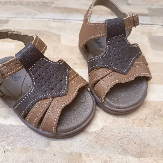 Sandália Infantil Masculina Couro Raniel - Número 18 - Sandália Couro Bebê Menino