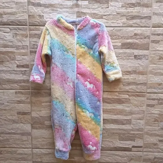 Macacão Pijama Infantil Unicórnio Tamanho 1 ano - Macacão Bebê Menina Soft