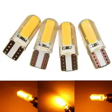 APZ 4pcs T10 194 168 W5W COB Lâmpada De Bulbo LED Canbus Sílica Largura Âmbar