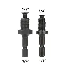 [AZP] Acessório De Broca De Perfuração Adaptador De Mandril Haste Hexagonal Para Rosca Macho De 1/2 3/8 Polegadas