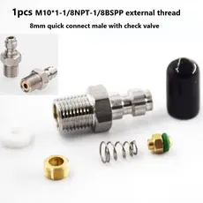 AOP 8mm Válvula De Conexão Rápida De Rosca Macho PCP Enchimento Com M10 * 1 1/8NPT 8BSPP