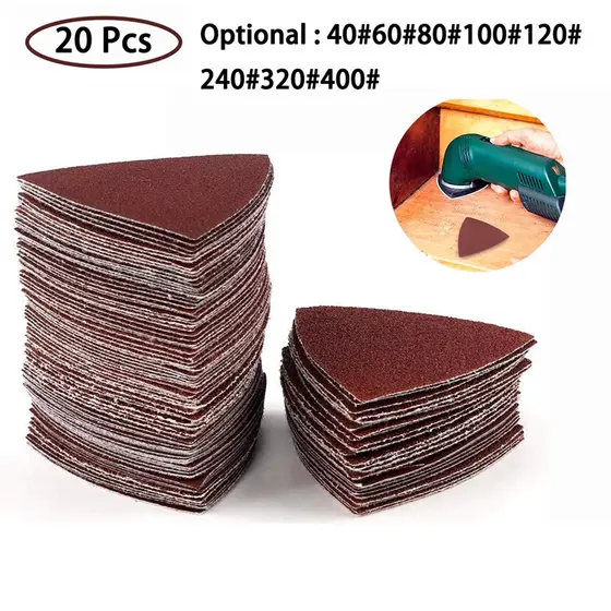 [binsi] 20 Unidades De Lixa Triangular De Gancho E Laço 80 , De Disco De 80 Polegadas 40-400Grit