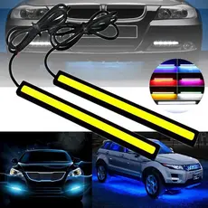 2pcs 17cm Universal 6 Cores Opcionais LED Daytime Running Light COB DRL Tira Lâmpada Estilo Do Carro Dia À Prova D'água