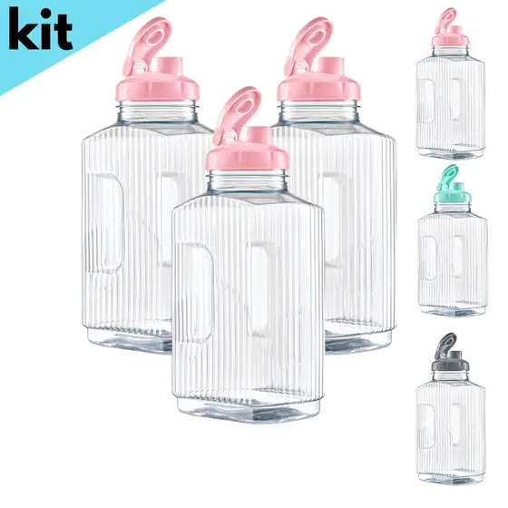 Kit 3 Garrafa de agua ou suco para porta de geladeira Kit 3 Unidades para organizar sua cozinha