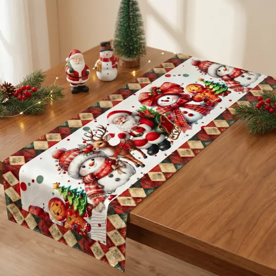 Caminho de Mesa Decoração de Natal (Avulso) - 1,30 x 0,50 Decoração Sala Cozinha