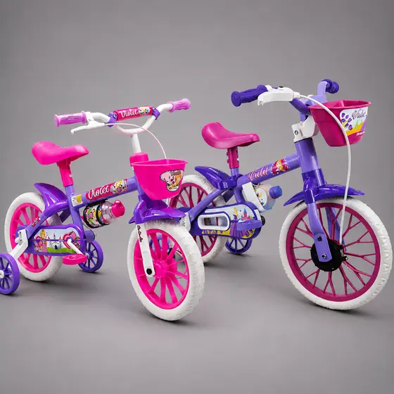 Bicicleta Bicicletinha Infantil Menina Menininha Aro 12 Violet - Nathor