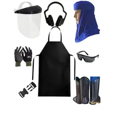 KIT EPI ROÇADOR JARDINAGEM COMPLETO TOUCA ÓCULOS PERNEIRA