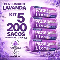Kit Com Sacos de Lixo Para Pia e Banheiro Cozinha  Neutraliza Odores Evita Insetos Lavanda