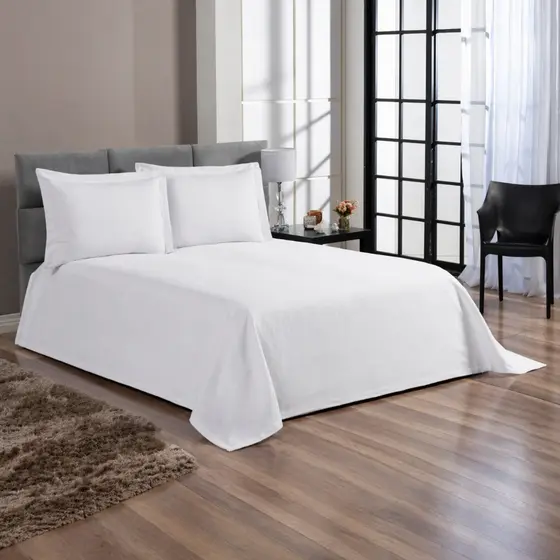 Kit Colcha Cobre leito piquet casal 3 peças 60% algodão