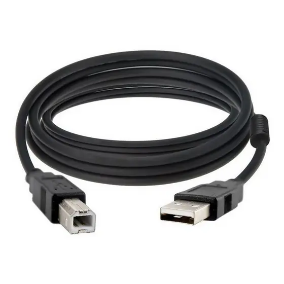 Cabo USB 2.0 e 1.1 AM / BM de dados para impressora. Tamanho: 1,8 metros. Blindado com Filtro + Malha 28 AWG. High Speed USB 2.0